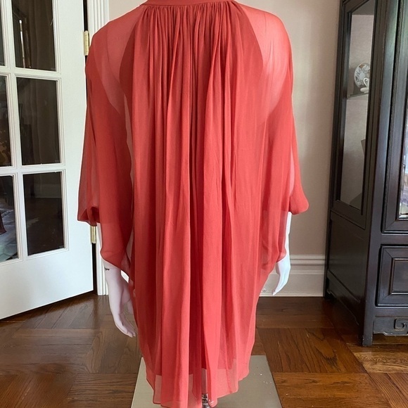 Diane Von Furstenberg Fleurette Rust Silk Dress 4 - Picture 4 of 11